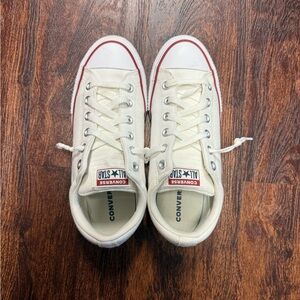 Converse Youth White Sneakers with Red Accents - Traditional